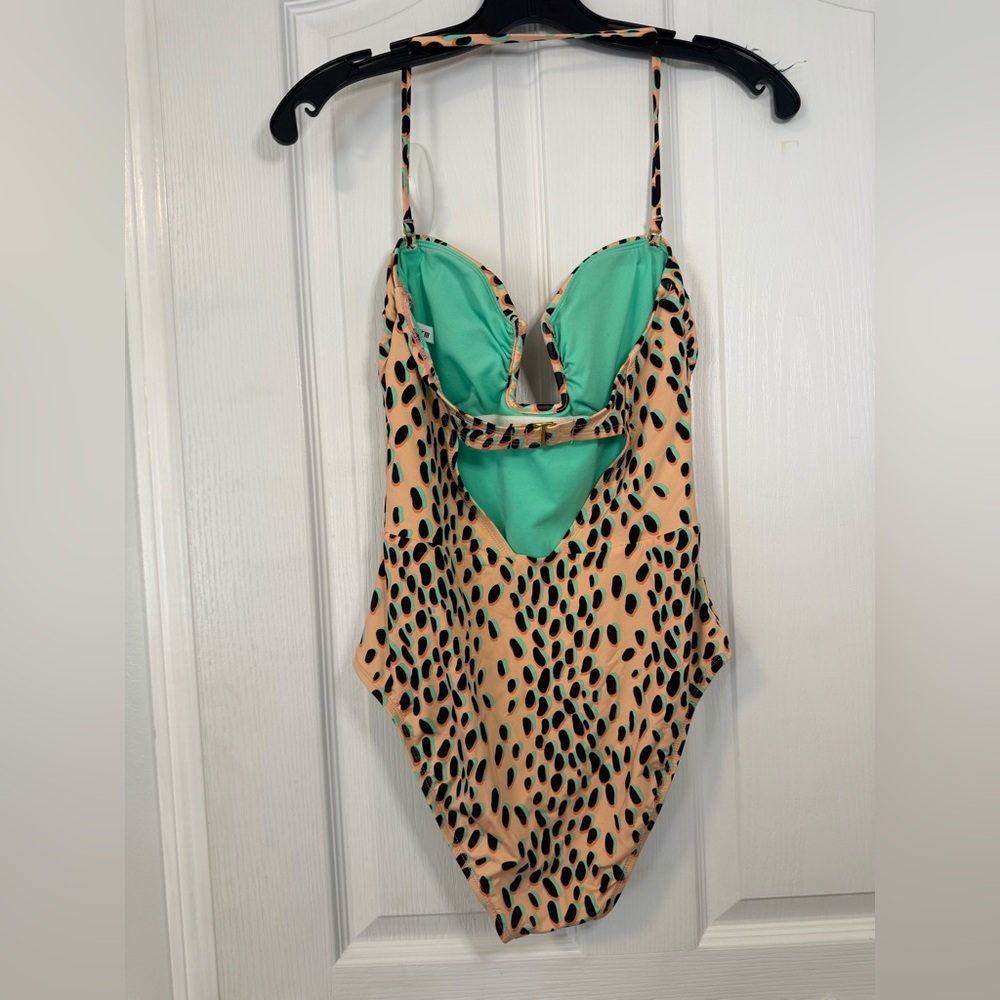 Bar III Leopard Print One Piece Swimsuit - Tan and Black - Picture 7 of 7